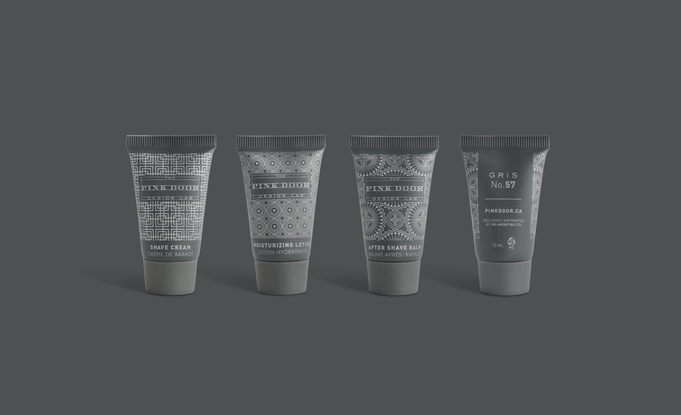 5_pinkdoor_amenity_gris_matte_design photo of Pink Door Amenity packaging